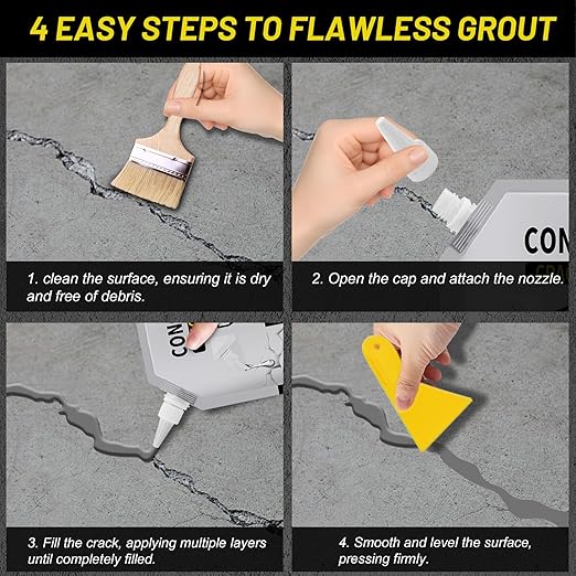 Concrete Crack Filler, Cement Crack Filler Outdoor, Waterproof Repair Sealant, Quick-Drying Sealing Adhesive, for Driveway, Walkway, Patio, Joint (2)
