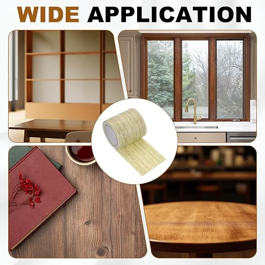 uxcell 2 Pcs Wood Grain Repair Tape, 2.2" x 15ft Self Adhesive Wood Grain Colored Duct Tape Waterproof Repair Patch for Furniture Floor Scratch Fix, Baseboards, DIY Decor, Gray Oak