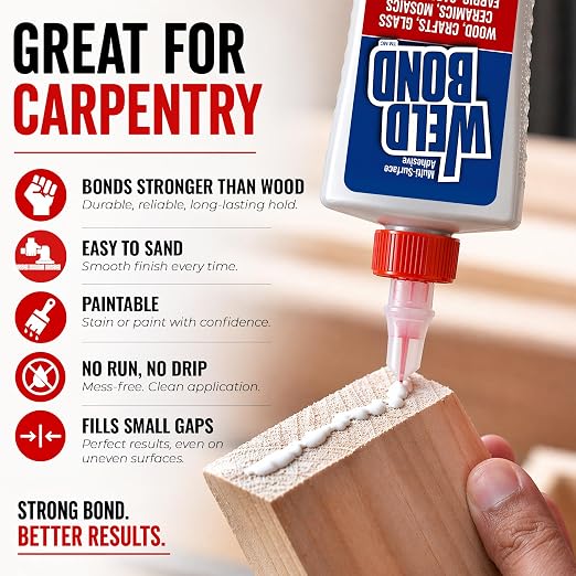 Weldbond Multi-Purpose Glue - The Ultimate Bonding Solution ! Non-Toxic Glue for Wood Glue Glass Mosaic Ceramic Pottery Craft Tile Porcelain Stone Jewelry Fabric Furniture & More. 5.0z /160ml 6-Pack