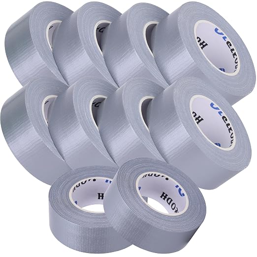 10 Pack Mini Silver Duct Tape, 1" X 150 Yards Travel Size Duct Tape, Pocket Size Heavy Duty Waterproof No Residue Tear by Hand, Multi-Use for Indoor & Outdoor Repairs, travel camping DIY projects