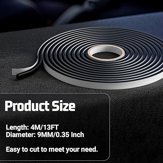 Butyl Sealant Tape 2PCS Butyl Rubber Tape for Installing Car Part, Windows, Doors and Windshield, Black, Waterproof