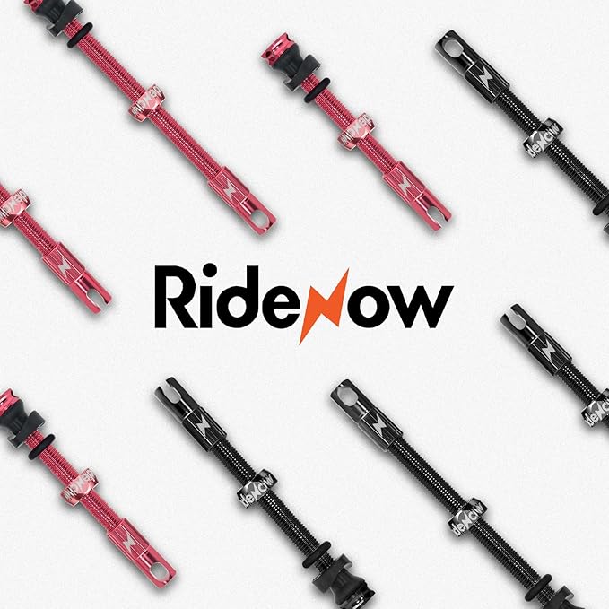 RideNow Tubeless Presta Valve Stems, 65mm Super Light Alloy Presta Tubeless Valve Stem Kit with Valve Core Remover Tool and Valve Stem Caps, Multiple Color and Size Options(Pair), Pink