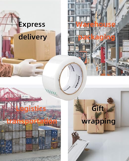 AUDTMWH Packing Tape Refills, Clear Packaging Tape Heavy Duty Designed for Moving, Shipping and Packing, Mailing,1.88" x 60 yds, 4 Rolls