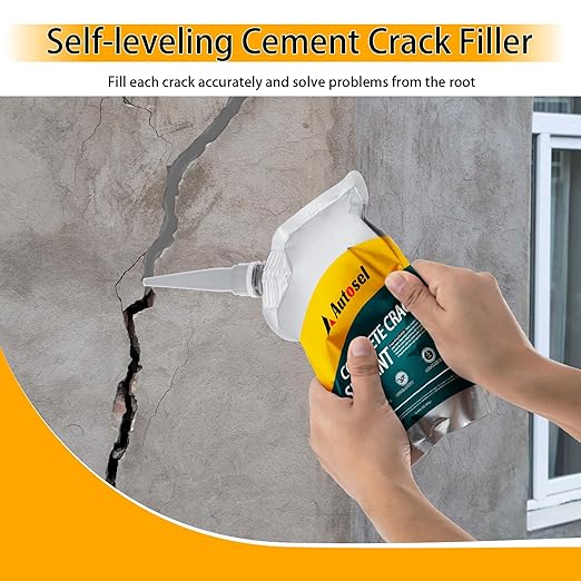 Concrete Crack Filler, High Elasticity Cement Crack Repair Sealant, Self-Leveling Waterproof Caulking Glue for Driveways, Walkways, Patios, Outdoor Concrete Joint Repair-4 PCS