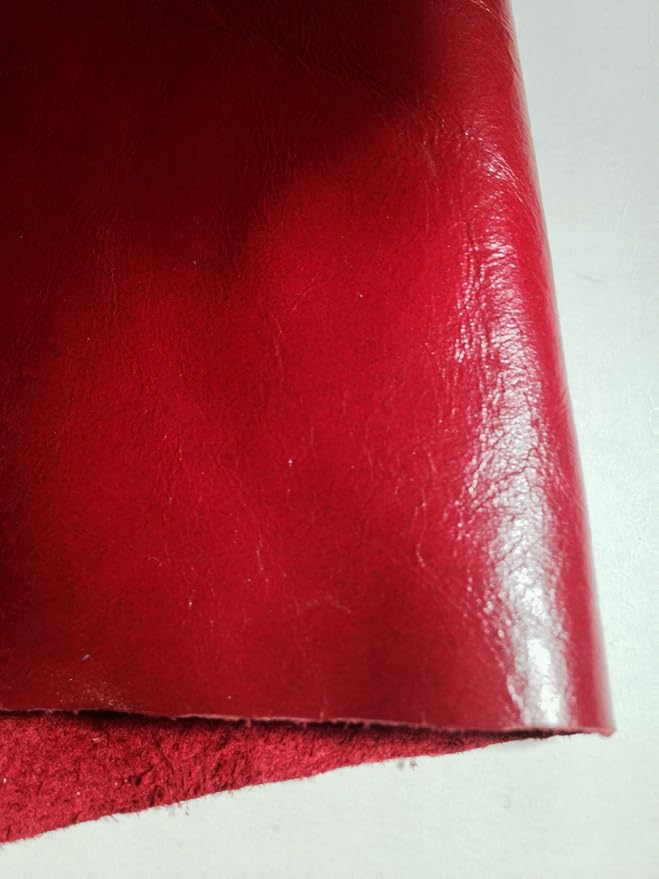 REED Leather HIDES - Cow Skins for Upholstery Crafts (10 Square Foot, RED) | Arts and Crafts