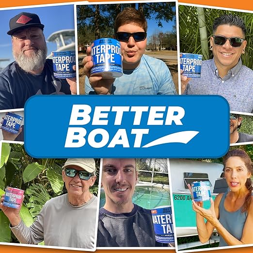 Better Boat White Waterproof Tape for Leaks Heavy Duty Marine Grade Seal Tape, 15 ft x 4 in, Shower, Pool, RV, Roof Patching and Sealing