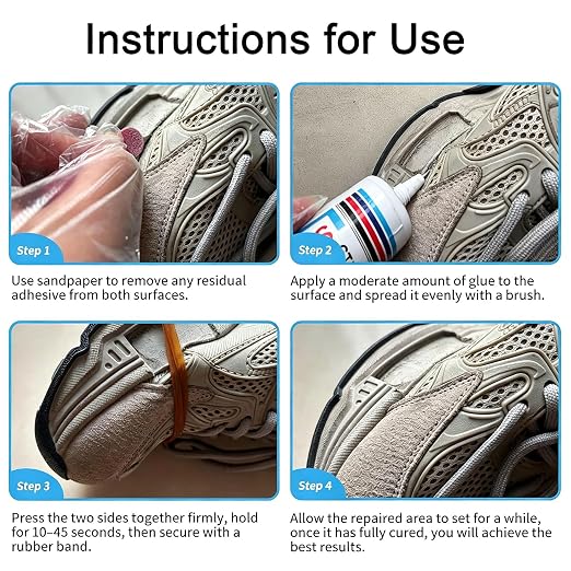 Shoe Glue Sole Repair, Shoe Glues Heavy Duty, Clear, Waterproof, High Strength, Dries in 3 Hrs| Strong Shoe Glue Repair Adhesive for Soles, Heels, Sneakers, Leather Shoes, Boots, Sandals
