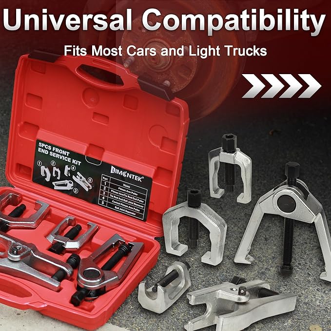 5pcs Ball Joint Separator Pitman Arm Puller, Tie Rod End Tool for Ball Joint Press Kit, Front End Service Kit, Splitter Removal Kit