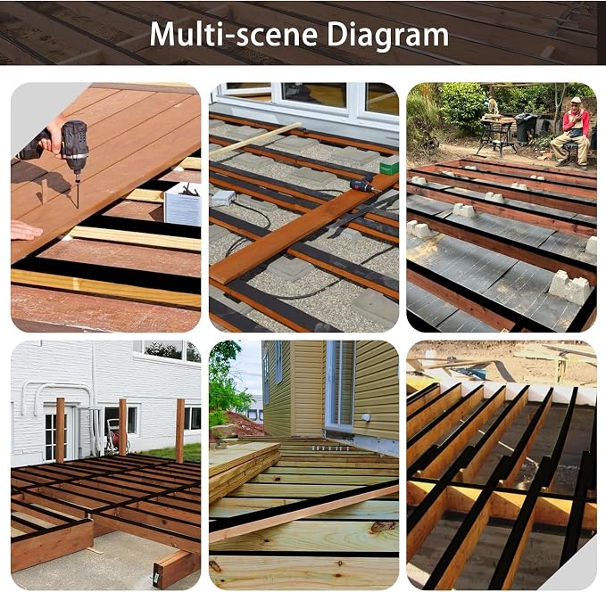 Dongxw Joist Tape for Decking, 4" X 50' Waterproof Butyl Tape Deck Joist Flashing Tape for Joists and Beams 4 Rolls