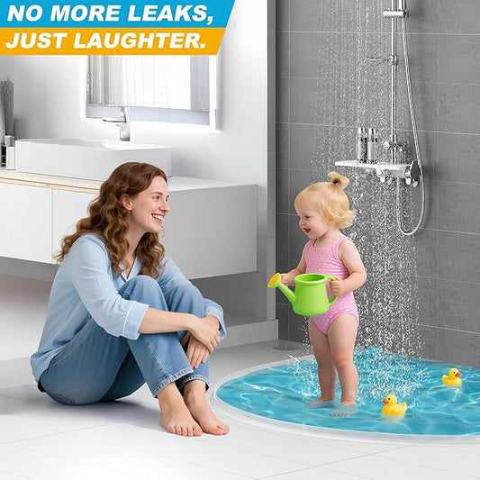 67" Shower Threshold Water Dam Silicone Shower Water Guard Collapsible Shower Door Bottom Seal Shower Splash Guard for Wet and Dry Separation