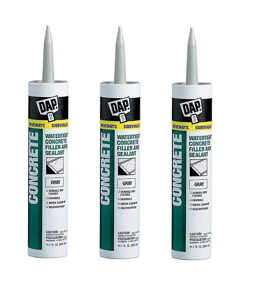 DAP Concrete and Mortar Filler and Sealant, Gray, 10.1 Oz (7079818096) (Pack of 3)