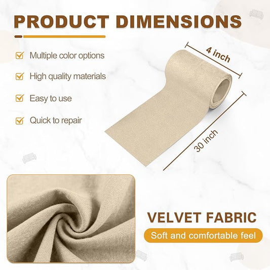 Velvet Repair Patch, Self-Adhesive Flannel Fabric Patch, Multi Colors, Microfiber Patch,Can be Used to Patch Sofas, Car Seats, Handbags, Jacket Holes and Tears (Light Khaki)