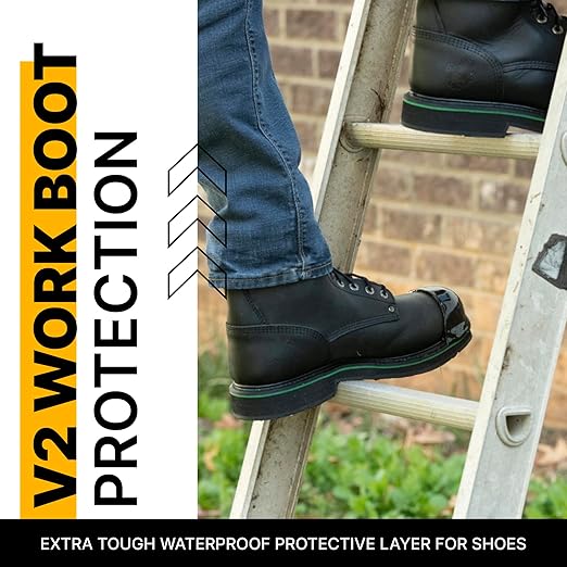 Boot Toe Protector V2 Adhesive, Extra Strong Shoe Glue Toe Protectors for Shoes & Work Boots - Waterproof, Shoe Repair Kit (Black)