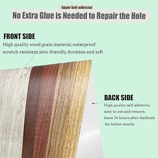 Wood Grain Repair Tape, 2.4inch X 32ft Self Adhesive Wood Colored Tape for Tables, Chairs, Baseboards, Doors, Windows, Floors, Handicraft DIY.