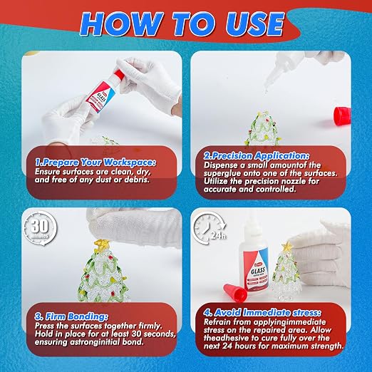 Glass Glue, 1.23 oz (35g) – Clear Waterproof Glass Adhesive, Quick Set 15s, Ultra Strong for Jewelry, Crystal & Art Crafts, Glass & Mirror Repair