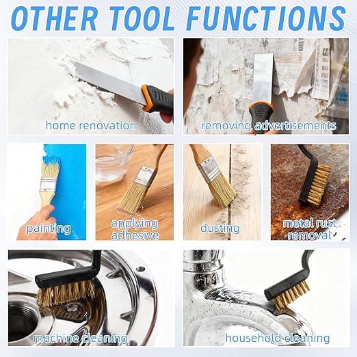 33 Pcs Grout Removal Tool Kit, 2 Tile Grout Saws with 12 Extra Blades, 2 Hand Grout Saw and 2 Cleaning Blades, Caulk Remover for Bath Shower, Ideal for Floor Tile Grout Cleaning