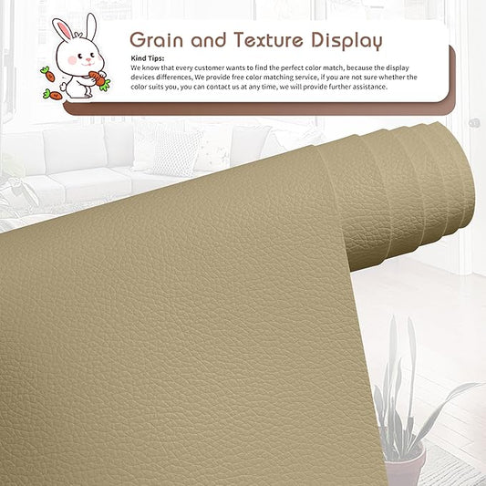 KING MOUNTAIN Leather Repair Patch,12 x 60 Inches self Adhesive Leather Repair Tape for Damaged Leather Furniture, Sofa Seating,Car Seats, Leather Goods(Medium Beige)