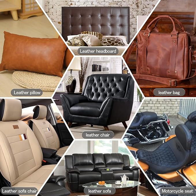 CHEIGHY 2pcs Self-Adhesive Leather Repair Kit for Furniture, Couches, Car Seats 8.2X11 Inch PU Vinyl Leather Patch Tape for Sofa, Office Chairs, Jackets (Dark Grey)
