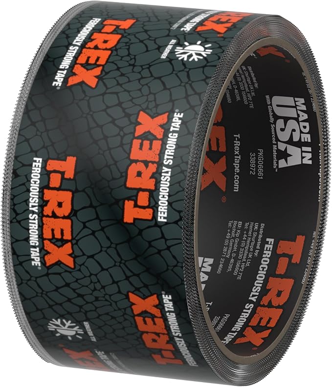 T-REX Ferociously Strong Repair Tape, Sticks to Wet Surfaces, All Weather and UV Resistant, 1.88" x 9 Yards, Clear, 1-Roll (241535)