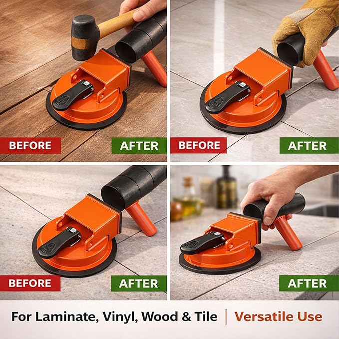 2026 New Floor Suction Repair Tool For Vinyl Plank Flooring,Heavy-Duty Suction Cup Tile Leveler,Adjustable Height Setter & Laminate Floor Gap Repair Tool, Floors Gap Fix And Seam Leveling (2PCS)