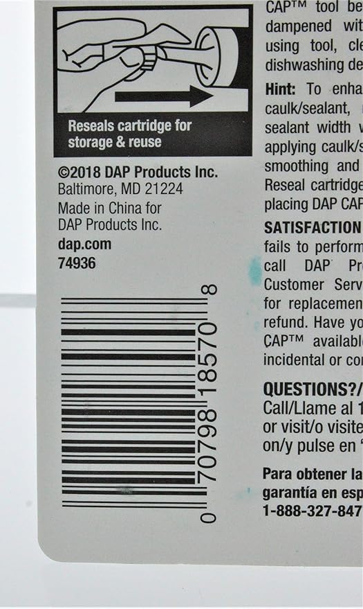 Dap 18570 Dap Cap Caulk Finishing Tool, Yellow - 12 Pack