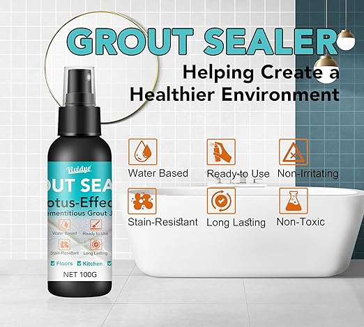 Grout Sealer, 7oz/200g Waterproof Grout Sealant Spray with Squeeze Tip, 100% Safe Grouts Repair Kit for Shower, Bathroom, Floors, Clear Tile Sealer Protector for Ceramic, Marble, Granite & Stone