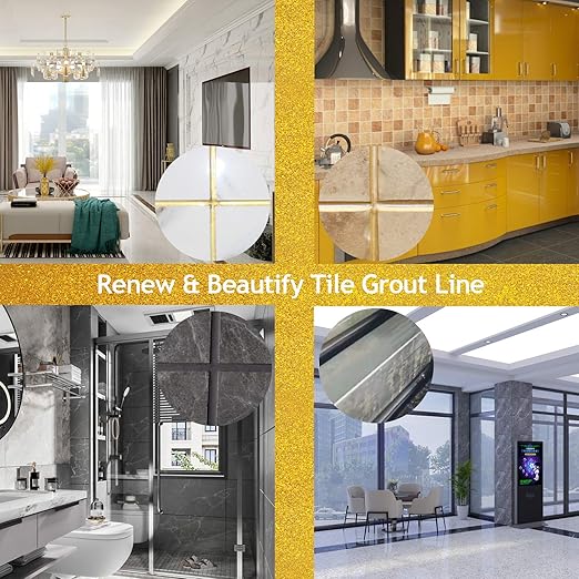 NADAMOO Epoxy Grout Bright Porcelain White, Dual Tubes Waterproof Tile Grout 19oz 400ml, Restore Tile Grout Line for Shower Bathroom Wet Room Kitchen, Caulk Gun NOT Included