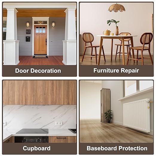 PATIKIL Wood Grain Tape 4.7" x 15 Ft, Self-Adhesive Wood Texture Repair Tape Realistic Wood Effect Contact Paper Patch for Furniture Cabinets Floor Walls Home Decoration, Light Yellow Oak