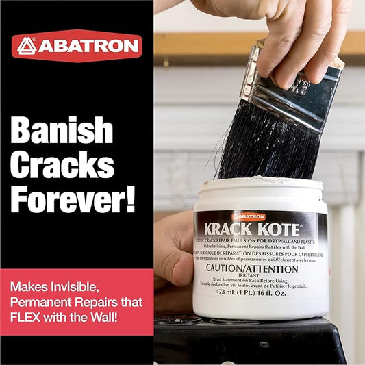 Abatron Krack Kote - Drywall and Plaster Repair Kit with Acrylic Emulsion and Polyester Mesh - Drywall Patch Kit for Cracks in Indoor Surfaces