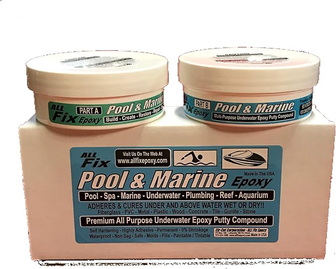 All Fix H20 Underwater EPOXY Putty Pool Marine Repair Cracks Leaks Seal Bond (24 oz. Unit) Surfboard Kayak Canoe DING Chips Cracks LEAKS
