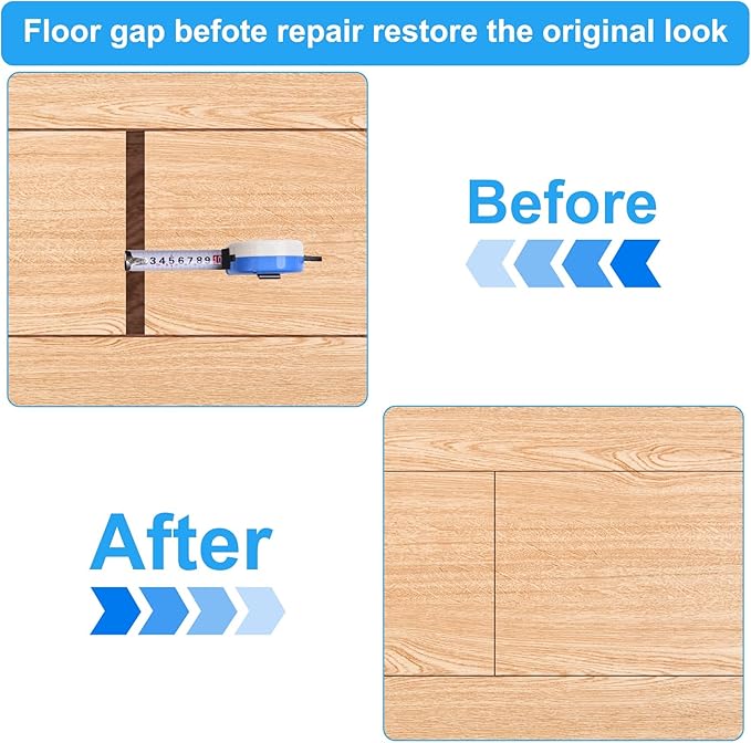 FCHO Floor Gap Fixer Tool for Laminate Floor Gap Repair Include Suction Cup and Mallet (Can't use on scraped surface floor)-Yellow Kit