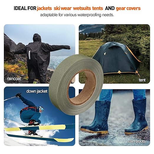 TPU Seam Sealing Tape – Waterproof Heat-Seal Fabric Repair Tape for Tents, Outdoor Gear, and Apparel, 0.79 in x 10.94 yd, Green