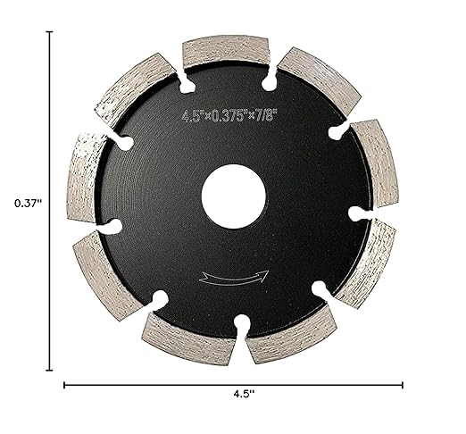 4.5" Diamond Crack Chaser Blades for Routing and Repairing Cracks in Concrete and Asphalt - 3/8" Width with a 7/8" Non-Threaded Arbor