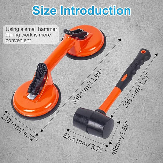 Laminate Floor Gap Repair Tool,Include Suction Cup and Mallet,Floor Gap Repair Kit,for Floating Wood Floors and Moving Glasses