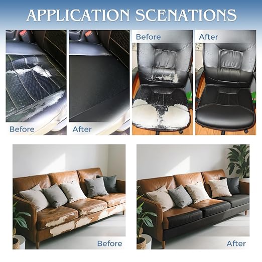 BSZHTECH Leather Repair Tape Self-Adhesive Leather Repair Patch for Couch Furniture Sofas Car Seats Advanced PU Vinyl Leather Repair Kit(Black, 3.9 X 79 inch)