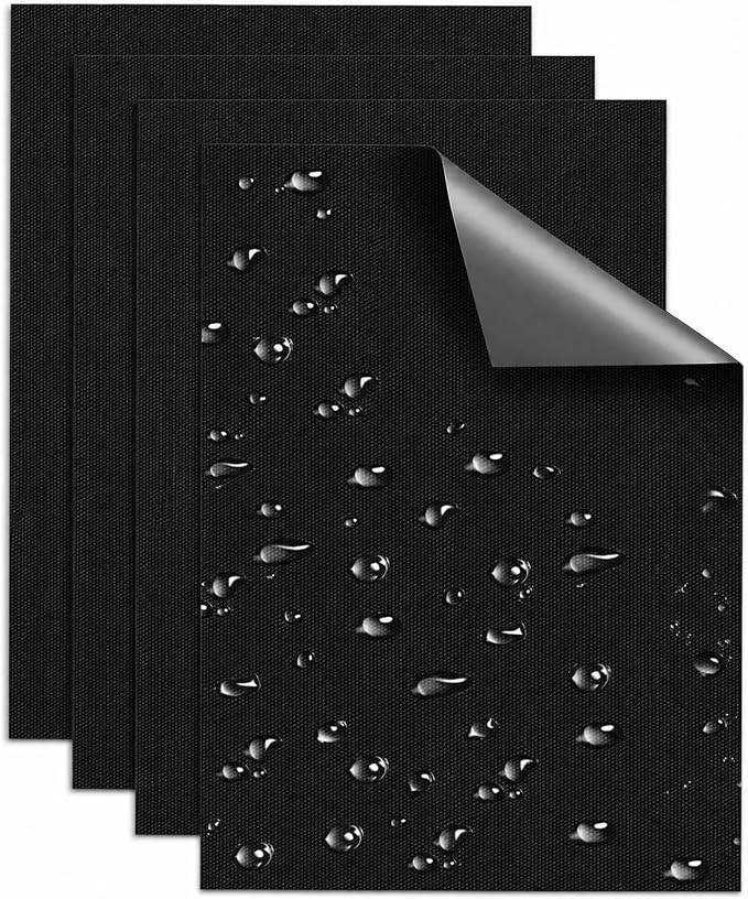 Canvas Repair Patches, Heavy Duty Waterproof Self-Adhesive Fabric Repair Tape for Tent, Sofa, Boat Covers, Chairs, Awning & Camping Outdoor Gear, 7.87"x5.9", Black
