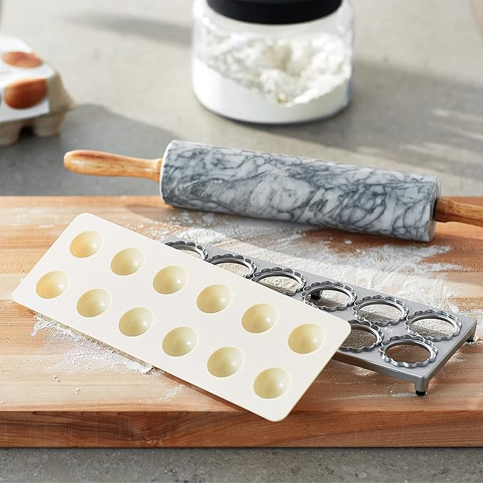 Fox Run Ravioli Maker, Flower Shaped, Aluminum, Makes 12 1.5" Flower Shaped Raviolis