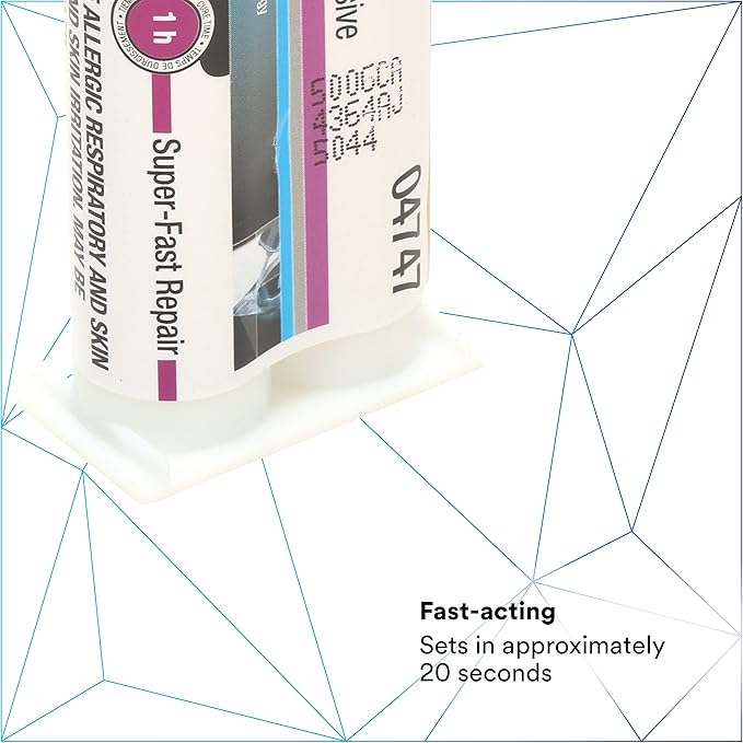 3M Super-Fast Repair Adhesive, 04747, Tranlucent Color,Two-Component, Semi-Rigid, Urethane Adhesive, 47.3 mL/1.6 fl oz Cartridge