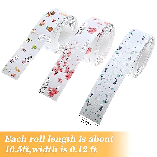 Artilife Caulk Tape,Toilet Caulk Strip,Decorative White Caulking Tape Self-Adhesive Waterproof Sealing Tape,Professional Seam Strips,Toilet Base Sealer Strip