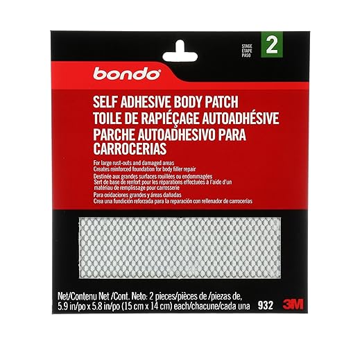 Bondo Self-Adhesive Body Patch, for Large Rust-Outs and Damaged Areas, 5.9 in x 5.8 in, 2 Patches Per Pack, 2-Pack (4 Patches Total)