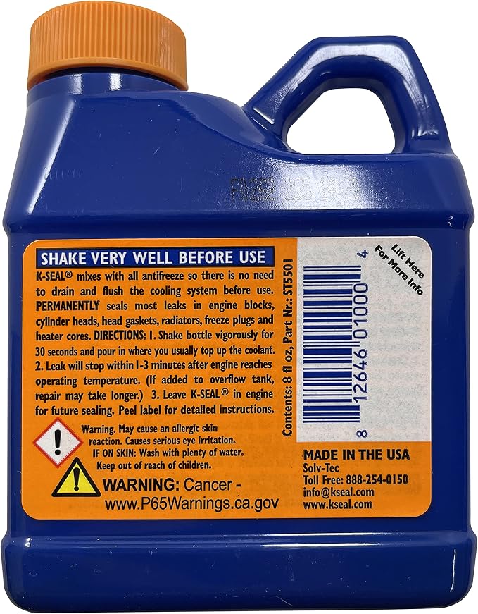 K Seal Display Multi Purpose Permanent Coolant Leak Repair 8 oz Gasket Radiator