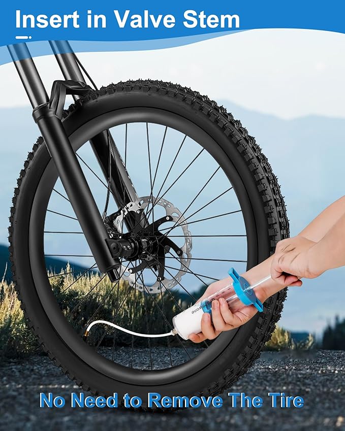 Tubeless Sealant Injector, 150ml Tire Sealant Injector for Stans Tubeless Sealant and Other NoTubes Tubeless Tire Sealant, and a Valve Core Remover Tool is Included Gratuitously