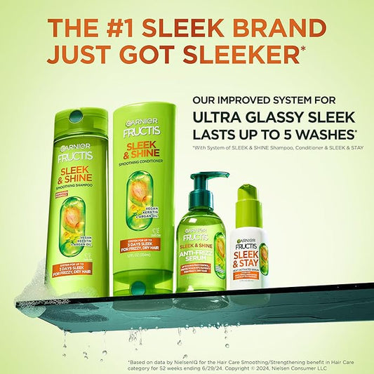 Garnier Fructis Sleek & Shine Shampoo, Frizzy, Dry, Unmanageable Hair, 22 fl. oz.(Packaging May Vary)