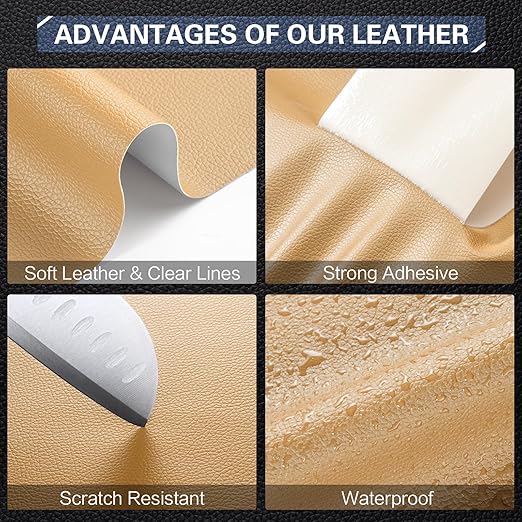 Leather Repair Kit for Furniture 4"x 63" Leather Tape Repair Patch Self Adhesive Sofa Vinyl Repair Patch Kit for Car Seat,Couch,Boat Seat,Chair - Butter Yellow