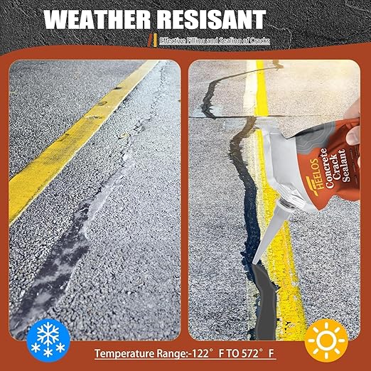 Concrete Crack Filler 2Pack Grey, Self Leveling Cement Crack Sealant, High Elasticity Concrete Crack Filler Repair Sealer, Waterproof Caulking Glue for Driveway, Patio, Sidewalk, Garage Floor Repair