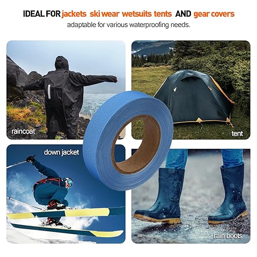 TPU Seam Sealing Tape – Waterproof Heat-Seal Fabric Repair Tape for Tents, Outdoor Gear, and Apparel, 0.79 in x 5.47 yd, Blue
