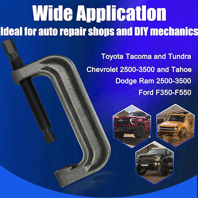 Ball Joint Press Kit, Large C-Frame Press for Ball Joints, U-Joints and Wheel Studs Removes, Brake Anchor Pins Press with 2 Screws