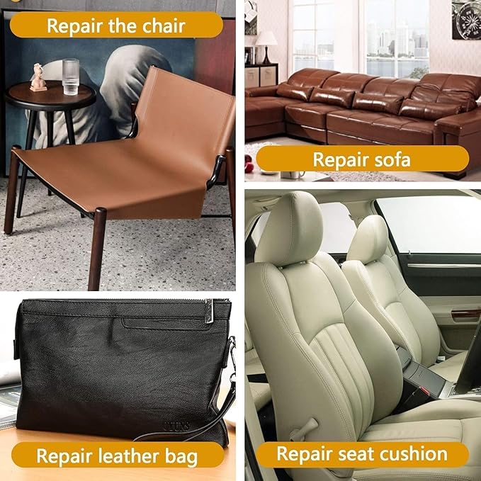 Leather Repair Patch, 24 x 54 Inch, Self Adhesive Leather Repair Tape, Large Vinyl Patch Kit, Vinyl Repair Tape, for Couches, Car Seats, Chairs, Furniture (Black)