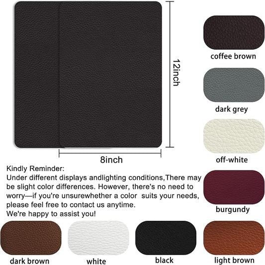 Self Adhesive Leather Repair Patch,8x12 inch Vinyl Repair Kit,Leather Repair Kit for Furniture,Car Seat,Couch,Office Chair,2 Pcs Coffee