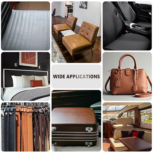 Leather Repair Patch, Breathable Perforated Self Adhesive Repair Patch, Furniture Couch Car Seats Office Chairs Sofa Repair Refurbished Faux Leather Patch (Dark Brown,7.8x11.8 inch)